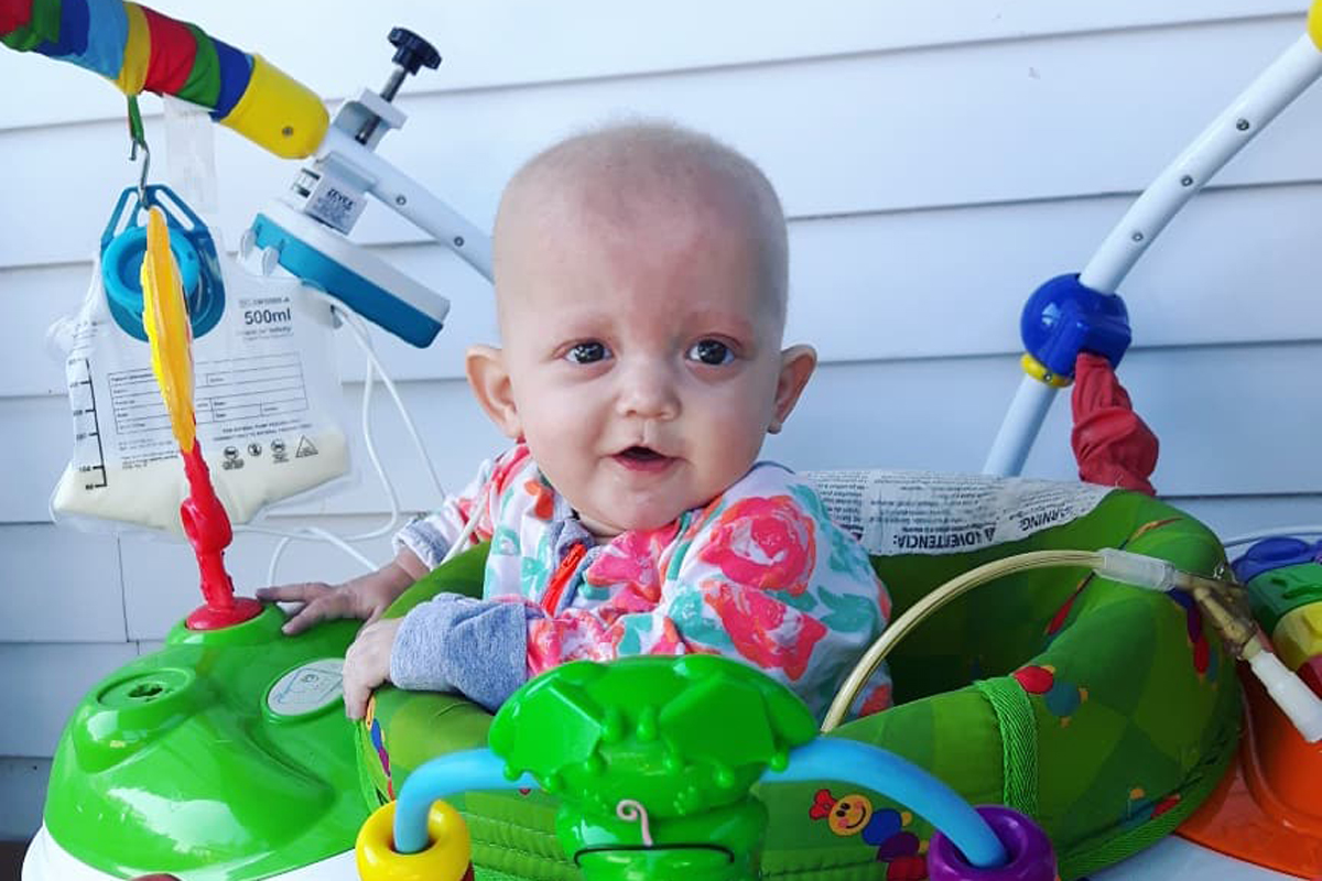 Baby in an exersaucer.
