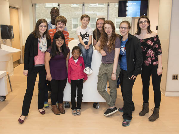 Patient advisors pose with Jacob Tremblay at SickKids