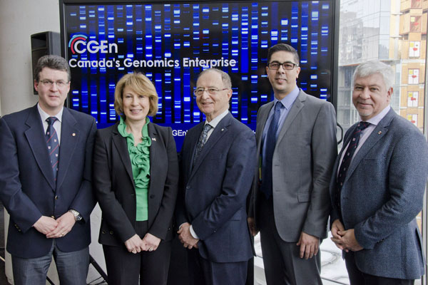 Group of five adults in business attire.