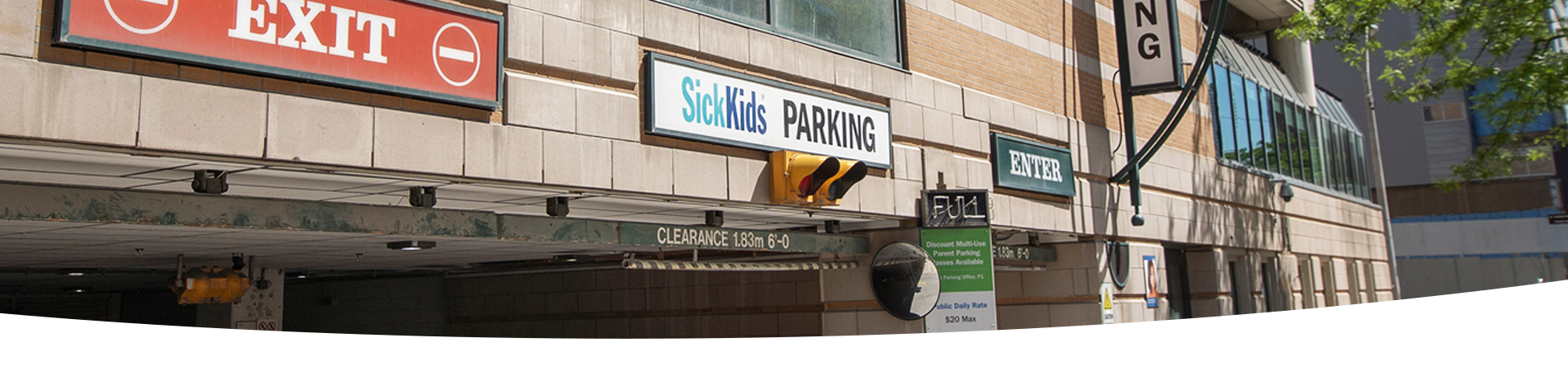 Parking garage entrance