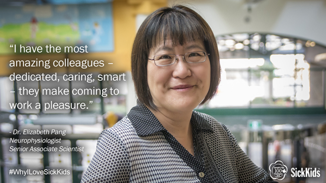 "I have the most amazing colleagues - dedicated, caring, smart - they make coming to work a pleasure." Dr. Elizabeth Pang
