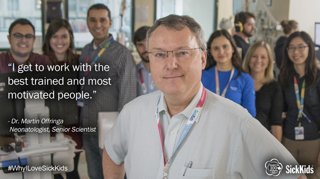 "I get to work with the best trained and most motivated people." Dr. Martin Offringa