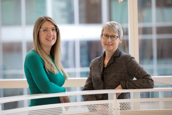 Photo of Sarah Carsley and Patricia Parkin at SickKids