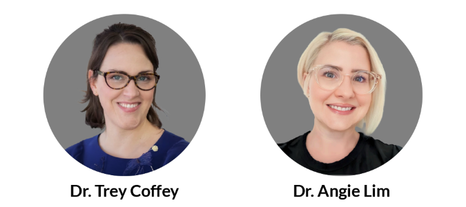 Headshots of Drs. Trey Coffey and Angie Lim
