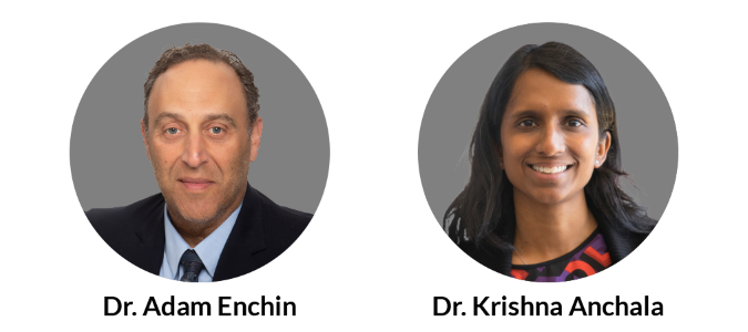 Headshots of Dr. Adam Enchin and Dr, Krishna Anchala
