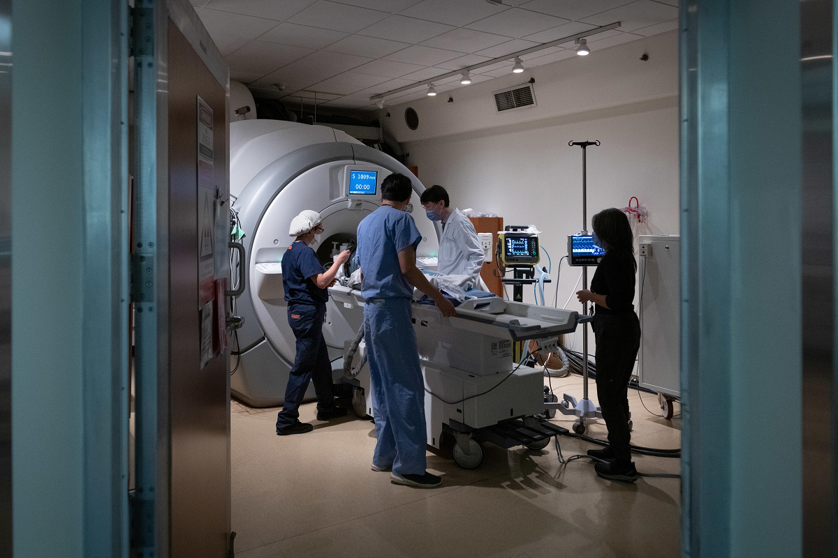 Wideshot team in MRI with patient.