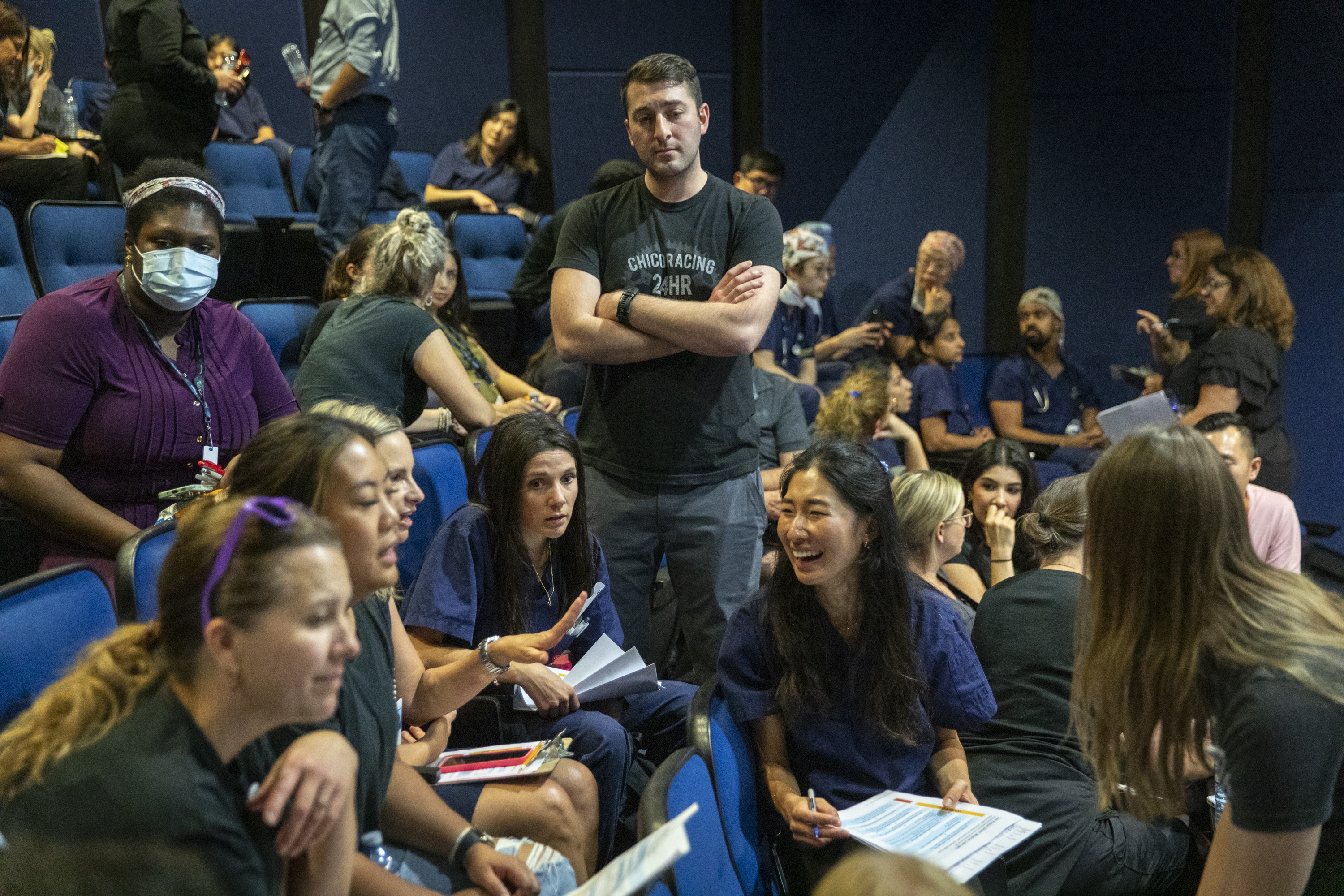 A breakout group discusses areas for improvement for the next scheduled simulation